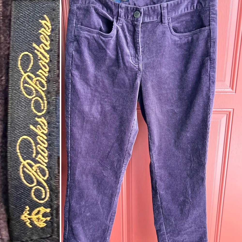 Brooks Brothers Corduroy Cropped Mid-Rise  Pants | Like New | Purple | Size 8